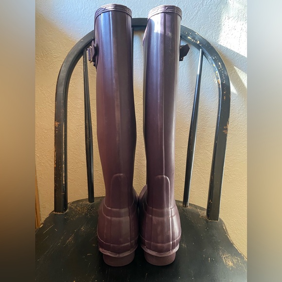 Hunter Original Tall Boots size 9 Women's Purple GUC Rubber Rain Boots - Picture 7 of 8